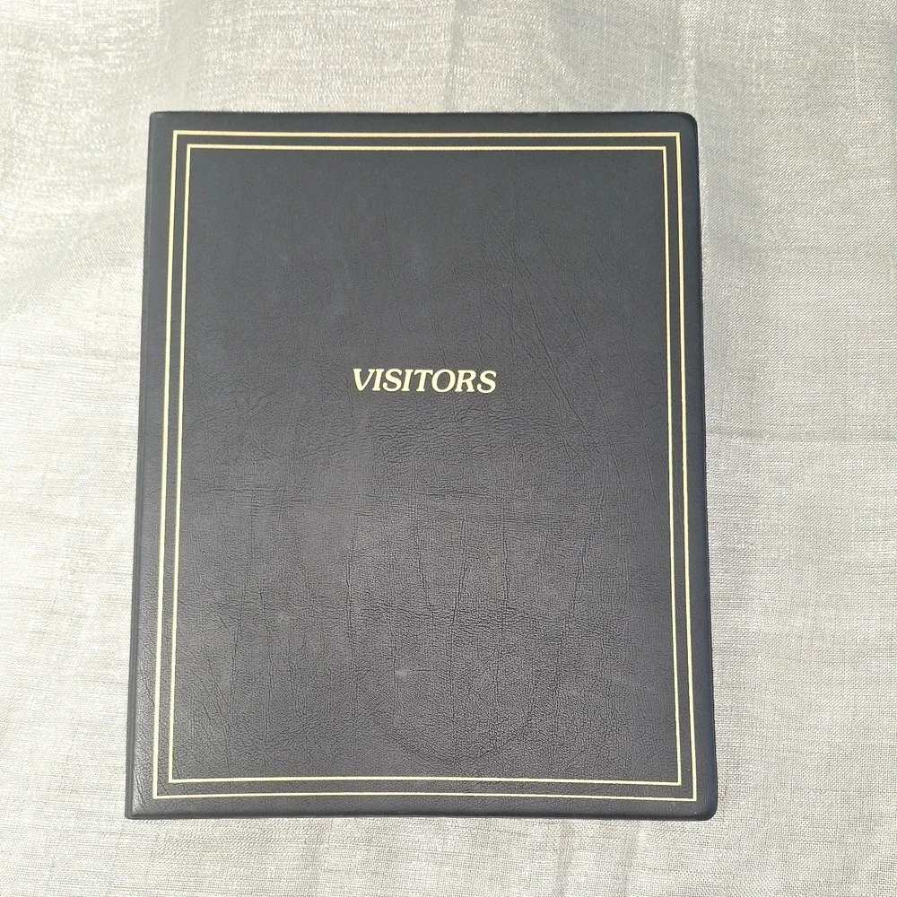 80s Visitors' Register Visitor Sign In Book Vintage Black Columbian Artworks USA
